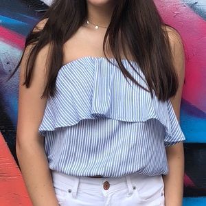 Surf Gypsy Strapless Ruffle Top